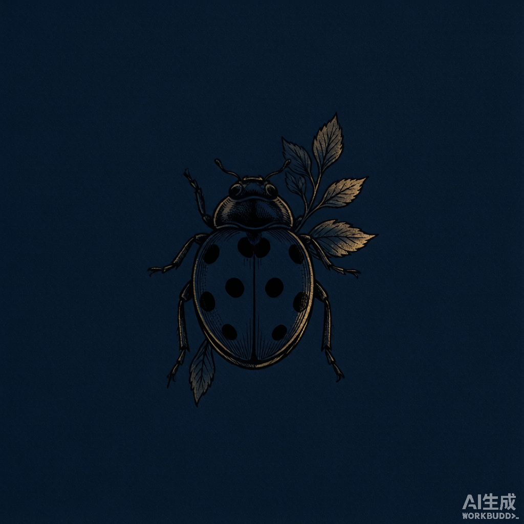 Ladybug tattoo design — line art reference